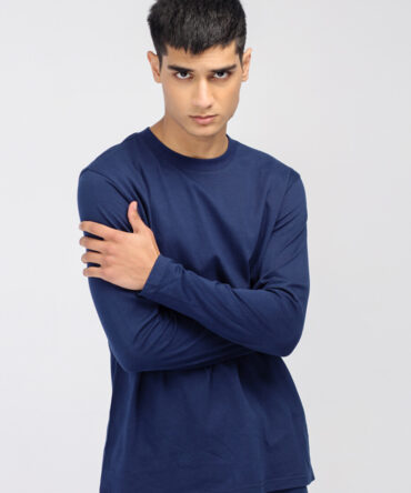 Men's Blue Full Sleeve T Shirt