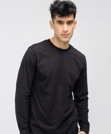 Men's Black Long Sleeve T Shirt